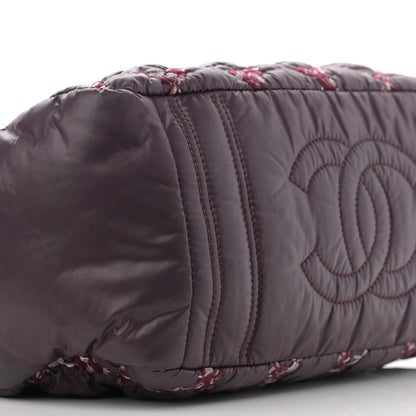 Chanel Nylon Quilted Tweed Stitch Bubble Camera Case Purple 9 of 12