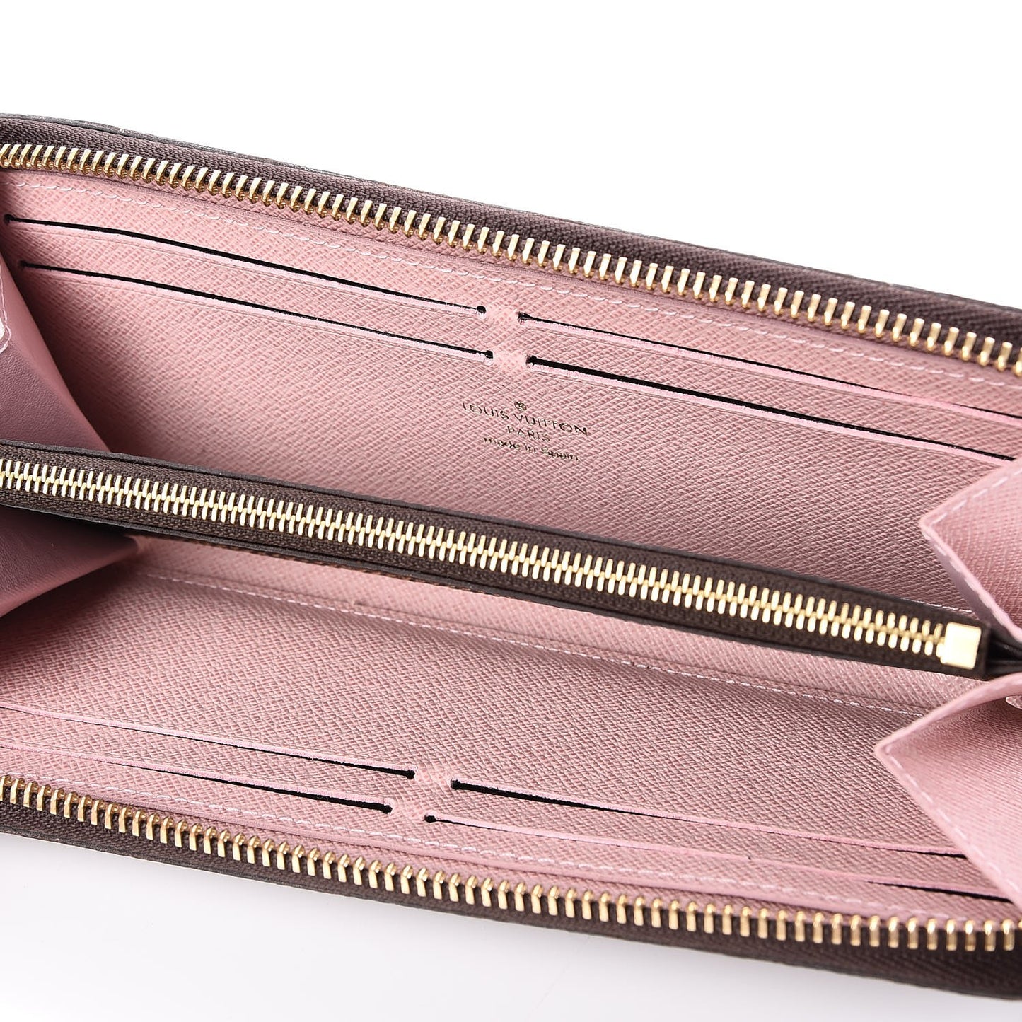 Damier Ebene Clemence Wallet Rose Ballerine