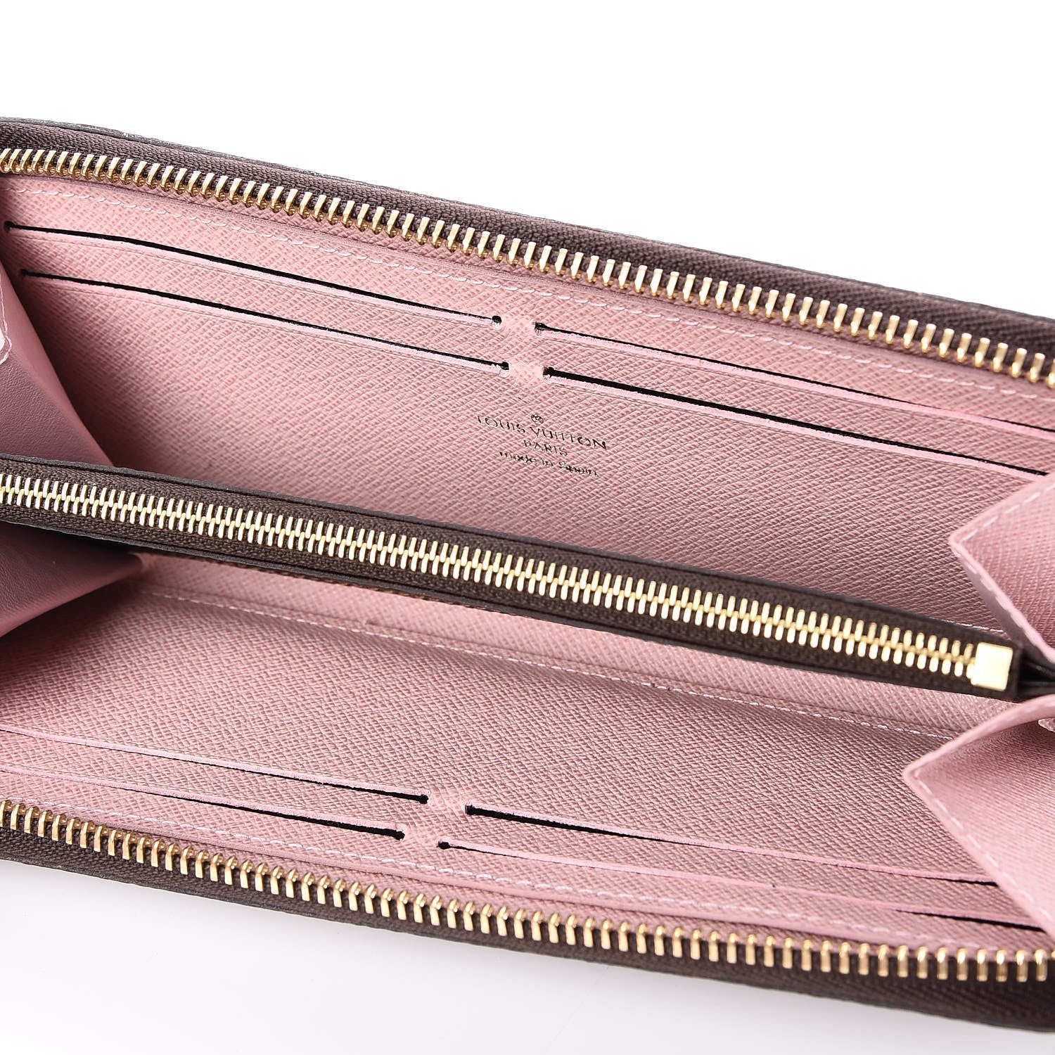 Louis Vuitton Damier Ebene Clemence Wallet Rose Ballerine 5 of 8