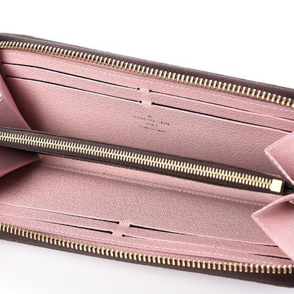 Louis Vuitton Damier Ebene Clemence Wallet Rose Ballerine 5 of 8