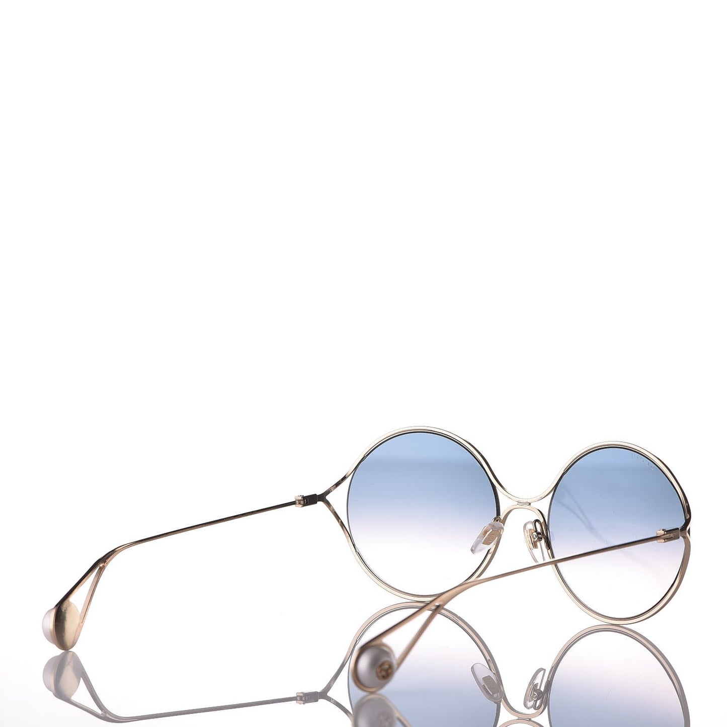 Round Pearl Tip Sunglasses GG0253S Gold