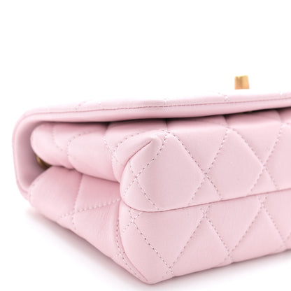 Chanel Shiny Lambskin Quilted Enamel CC Mini Flap Light Pink 9 of 10