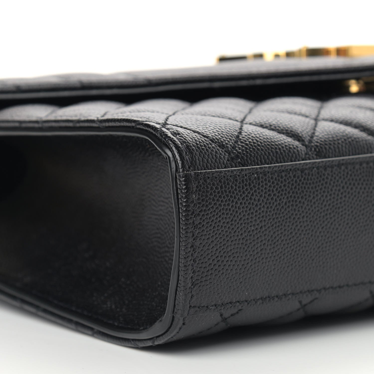 Saint Laurent Grain De Poudre Textured Mixed Matelasse Triquilt Medium Monogram Satchel Black 8 of 9