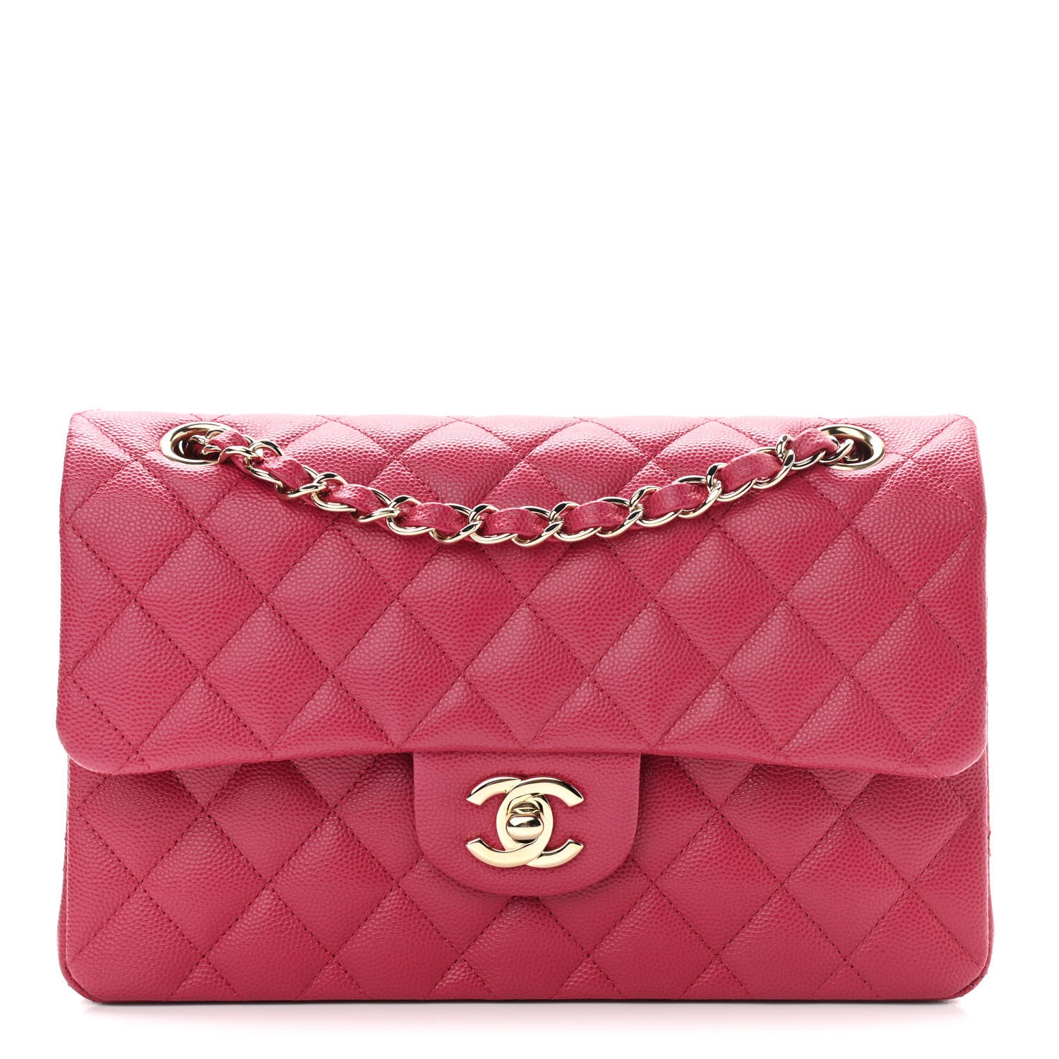 Chanel Caviar Quilted Small Double Flap Dark Pink 1 of 10