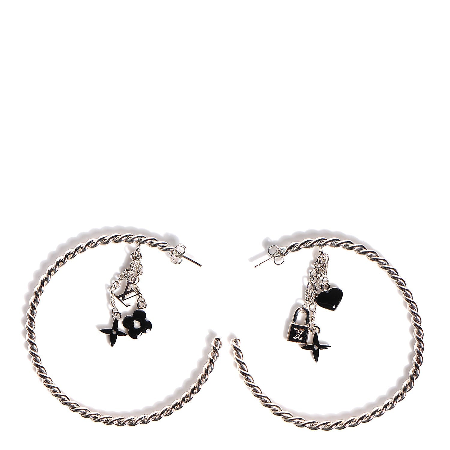 Louis Vuitton Sweet Monogram Creole Hoop Earrings Silver 1 of 5