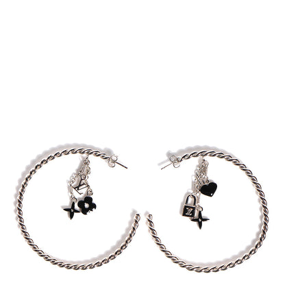 Louis Vuitton Sweet Monogram Creole Hoop Earrings Silver 1 of 5