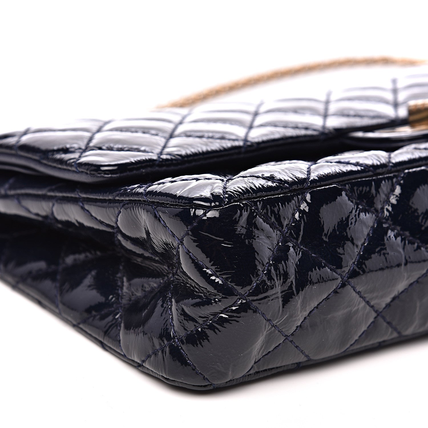 Chanel Distressed Patent Quilted 2.55 Reissue 226 Flap Navy 7 of 14