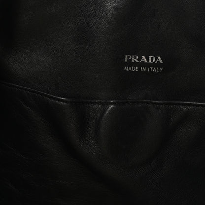 Prada Tessuto Nylon Calfskin Grommet Tote Black 5 of 8