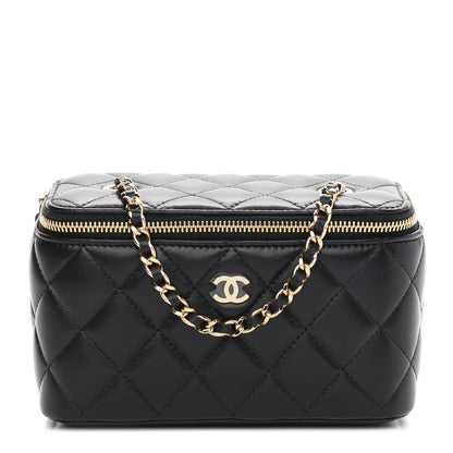 Chanel Lambskin Quilted Small Vanity Case With Chain Black 1 of 9