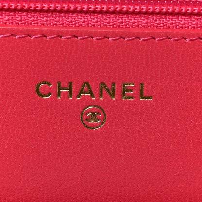 Chanel Lambskin Quilted Chanel 19 Wallet On Chain WOC Dark Pink 6 of 9