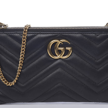 Gucci Calfskin Matelasse GG Marmont Wallet Chain Bag Black 15 of 15
