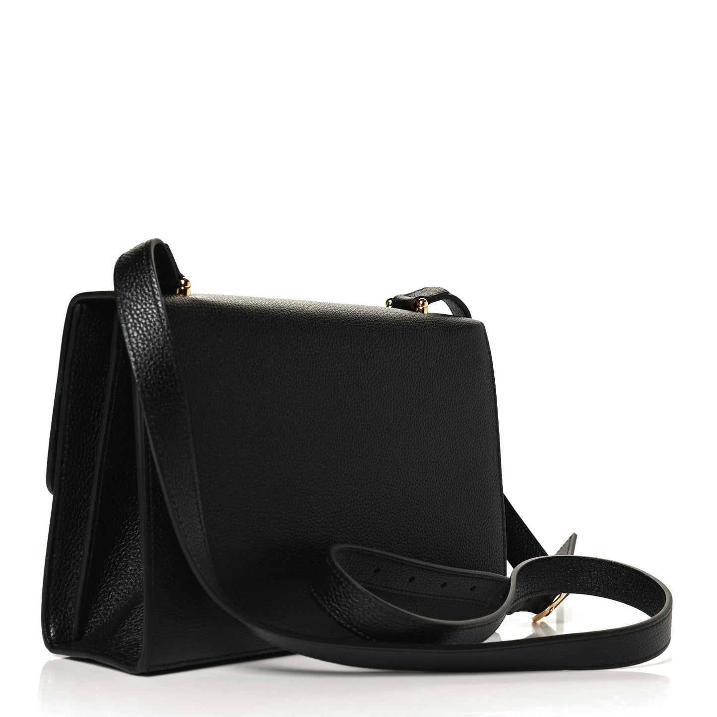 Grainy Calfskin Small Zumi Shoulder Bag Black