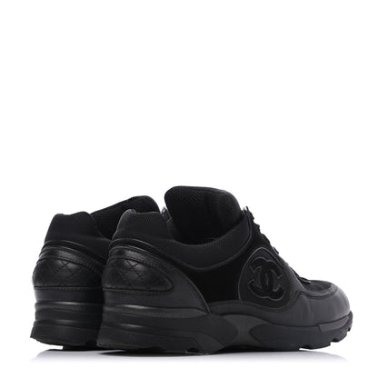 Chanel Toile Suede Calfskin CC Sneakers 39 Black 4 of 23