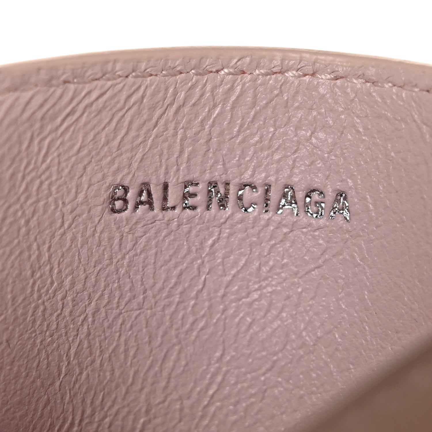 Balenciaga Flat Calfskin Logo Cash Rounded Card Holder Light Rose Black 6 of 10