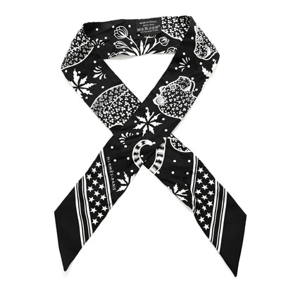 Hermes Silk Les Leopards Twilly Black White 1 of 4