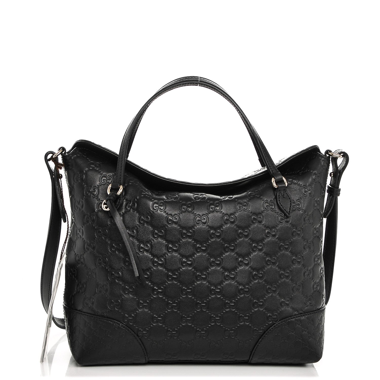 Gucci Guccissima Medium Bree Foldover Tote Black 1 of 7