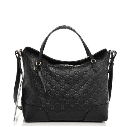 Gucci Guccissima Medium Bree Foldover Tote Black 1 of 7