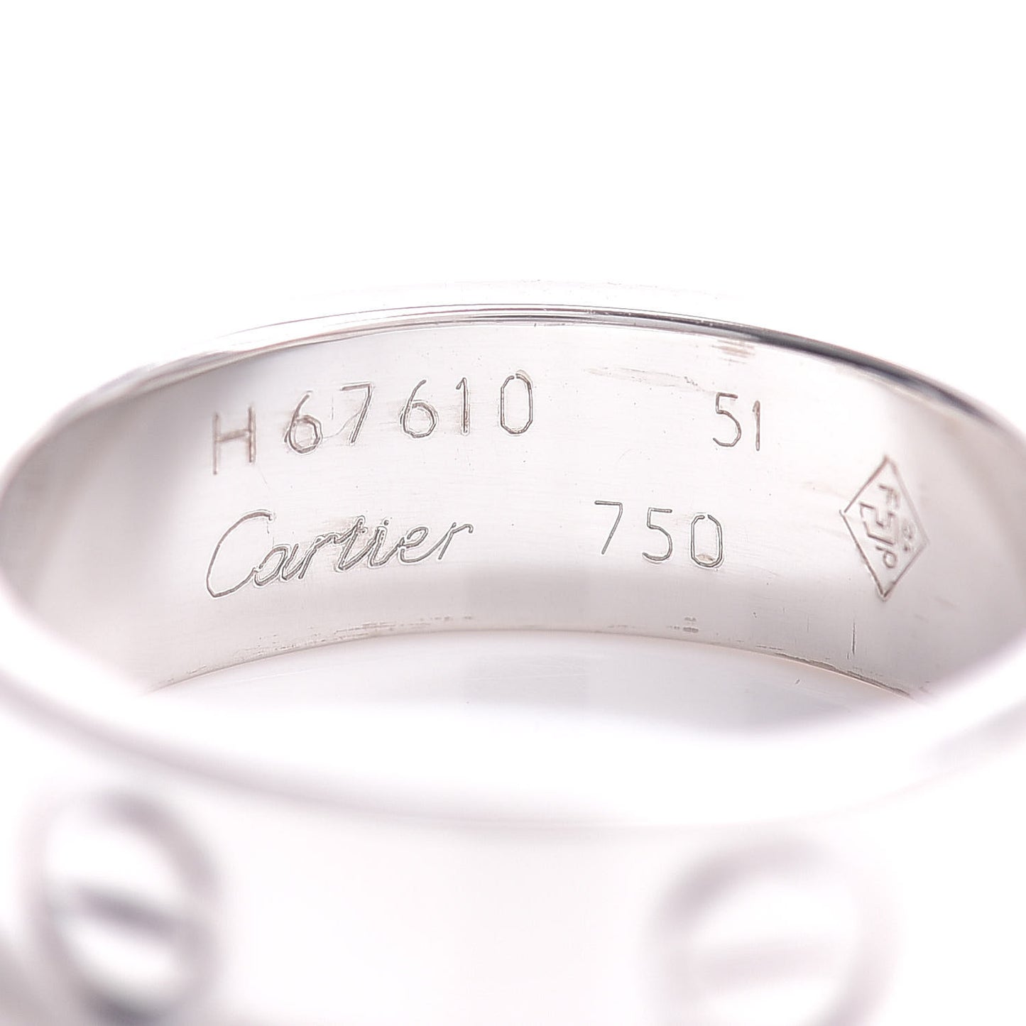 18K White Gold 5.5mm LOVE Ring 51 5.75