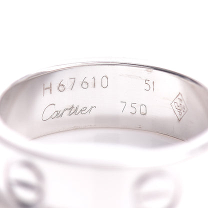 Cartier 18K White Gold 5.5mm LOVE Ring 51 5.75 4 of 4