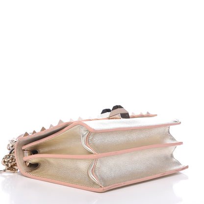 Fendi Vitello Catalan Mirror Scalloped Multi Studded Small Kan I Shoulder Bag Champagne 4 of 12