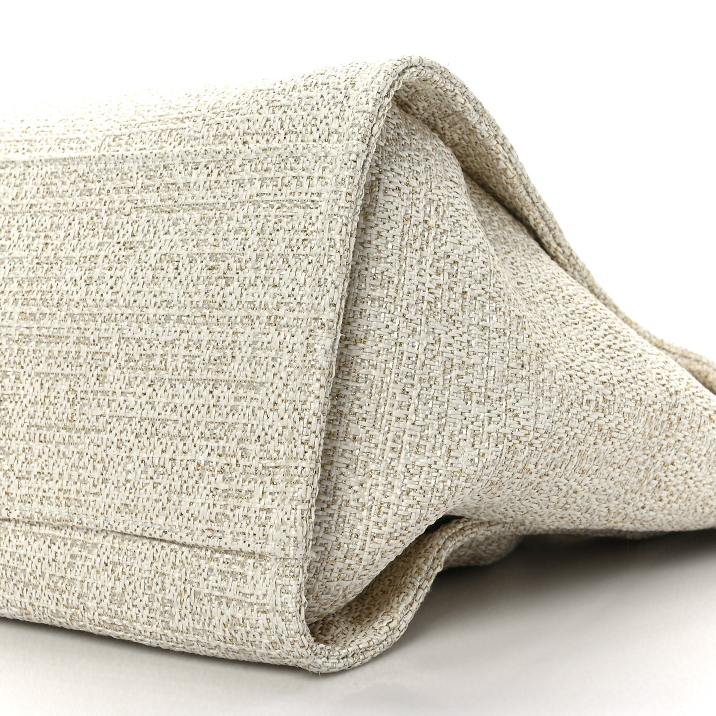 Lurex Boucle Medium Deauville Tote White