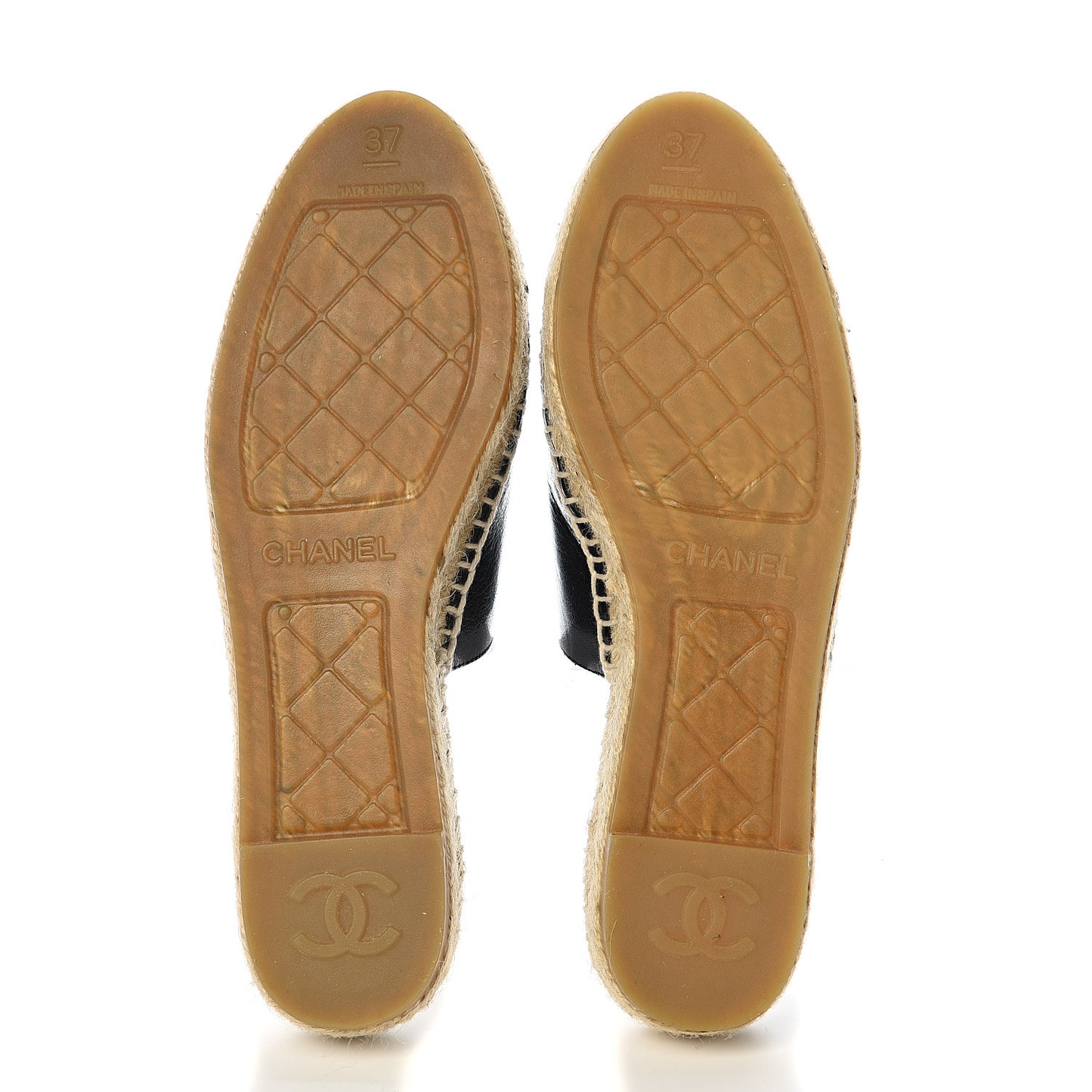 Goatskin Patent CC Espadrille Mules 37 Black