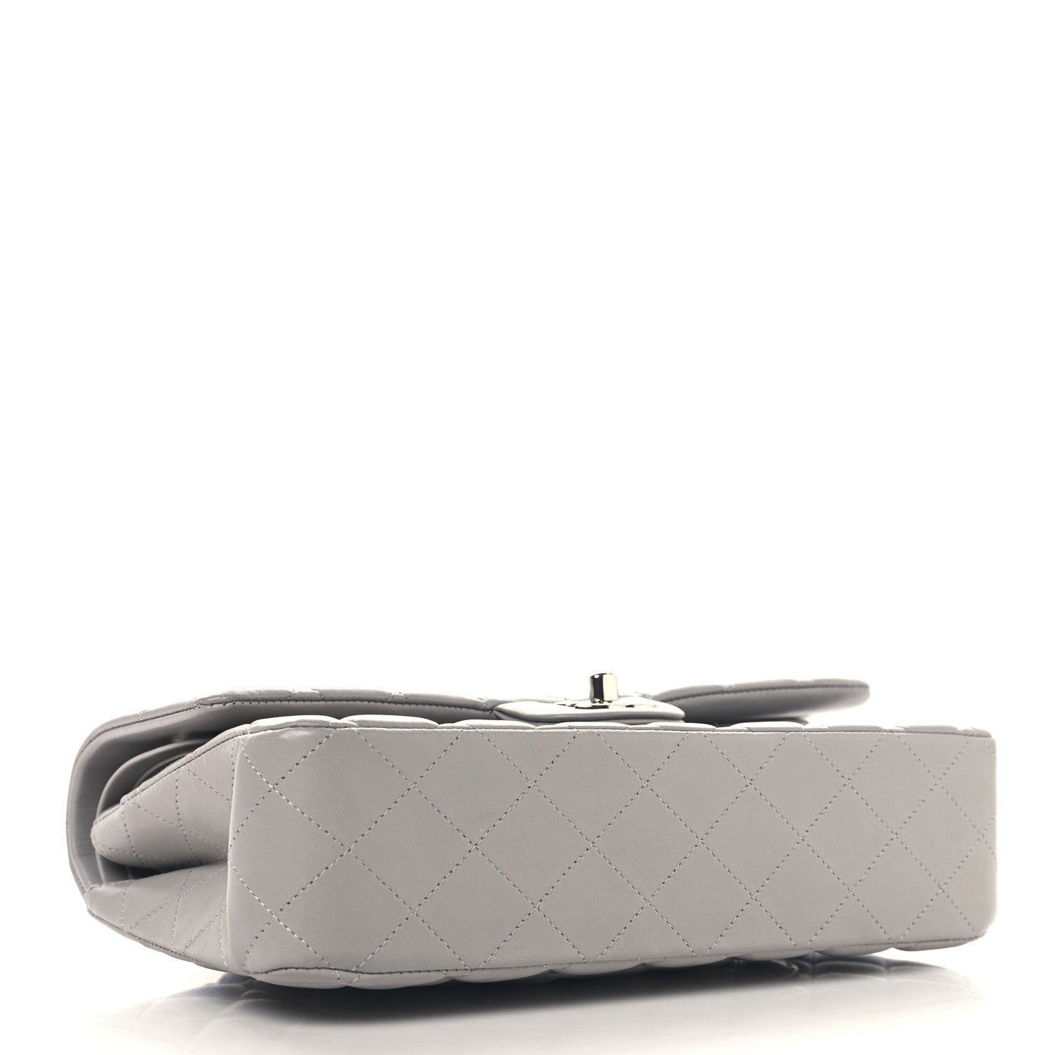 Chanel Lambskin Quilted Medium Double Flap Grey 4 of 12