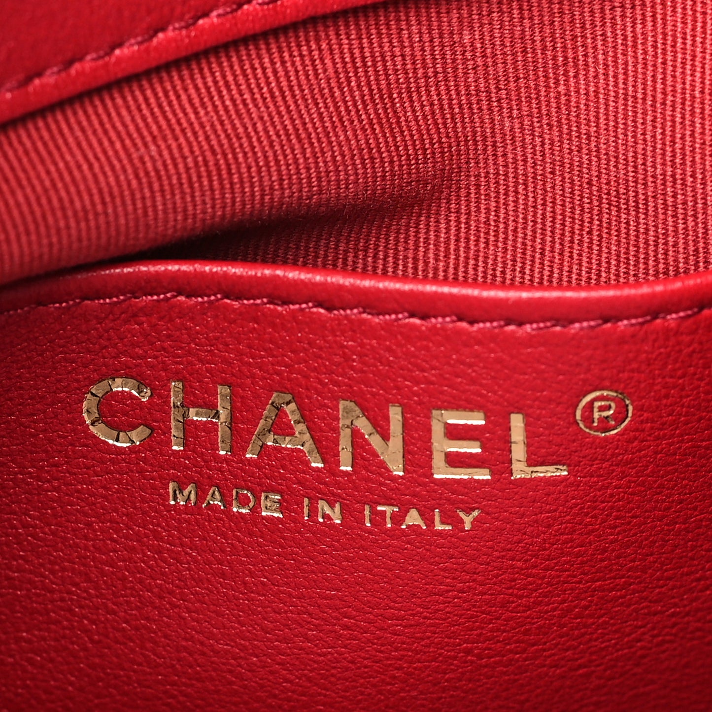 Calfskin Quilted Small Charms Backpack Red