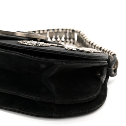 Christian Dior Satin Suede Charms Bag Black 9 of 9