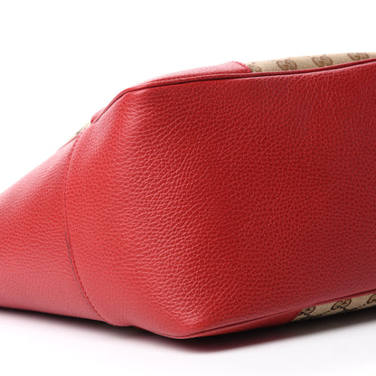 Gucci Monogram Bree Zippered Tote Beige Red 6 of 10