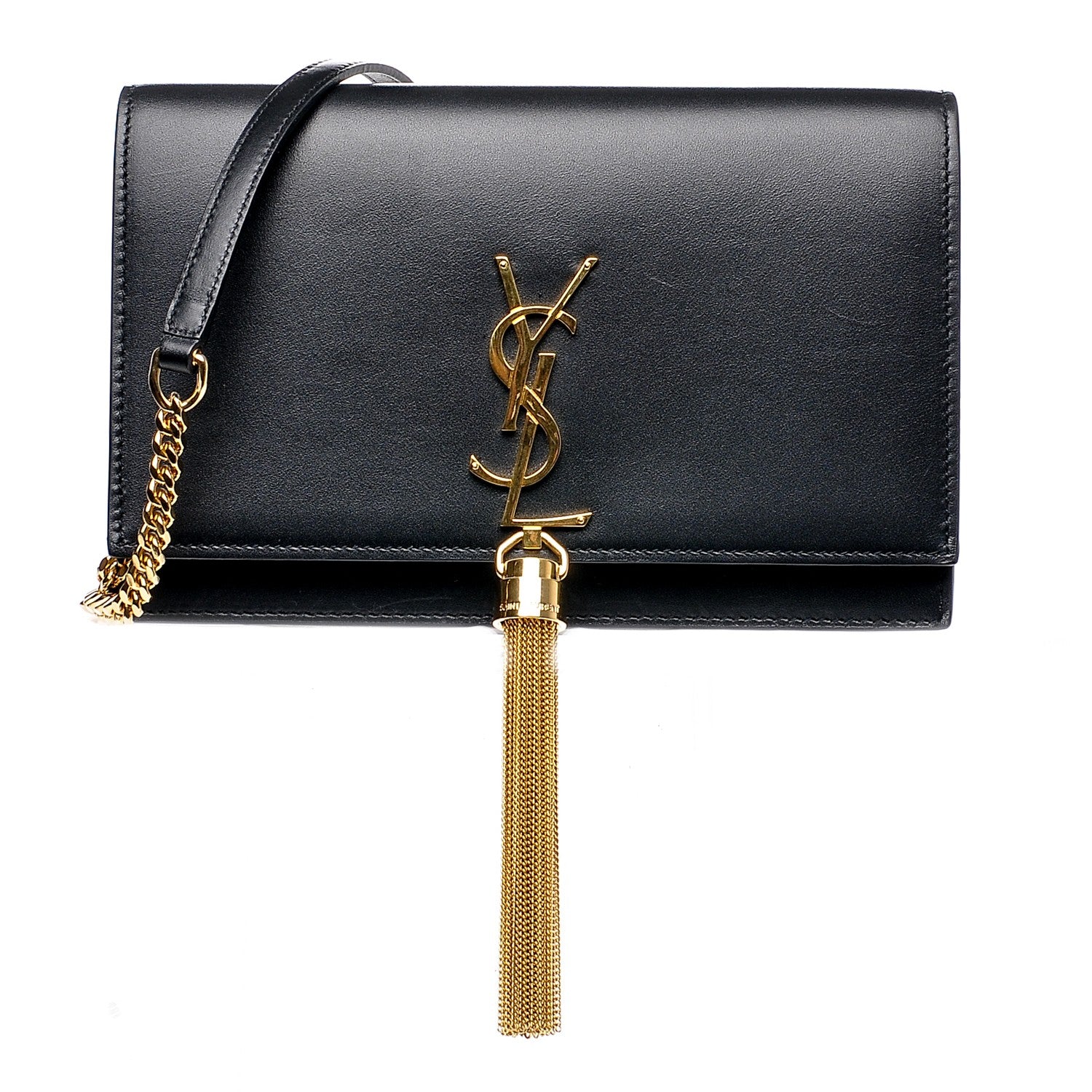 Saint Laurent Smooth Calfskin Medium Classic Monogram Kate Tassel Satchel Black 1 of 6
