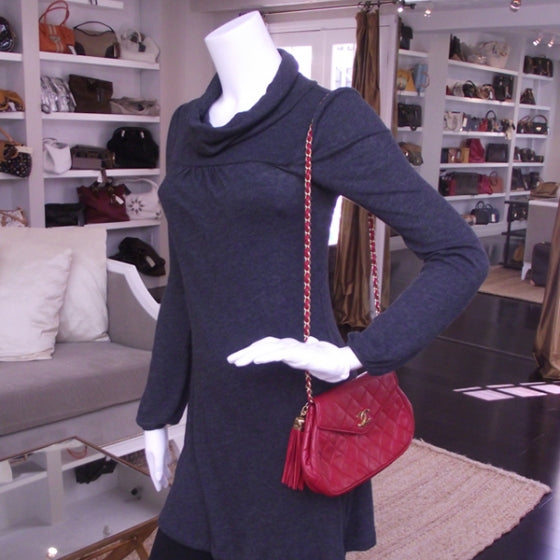 Chanel Vintage Quilted Envelope Tassel Bag 2 of 11