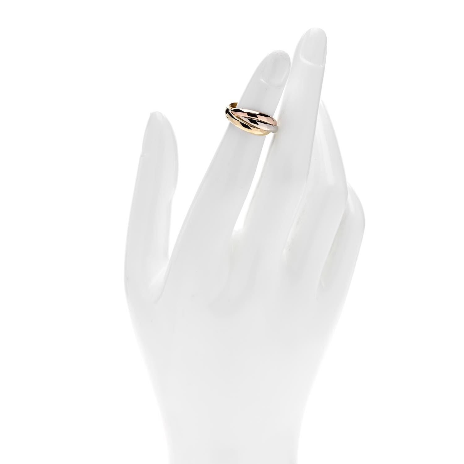 Cartier 18K Pink Yellow White Gold Small Trinity Ring 46 3.75 2 of 6