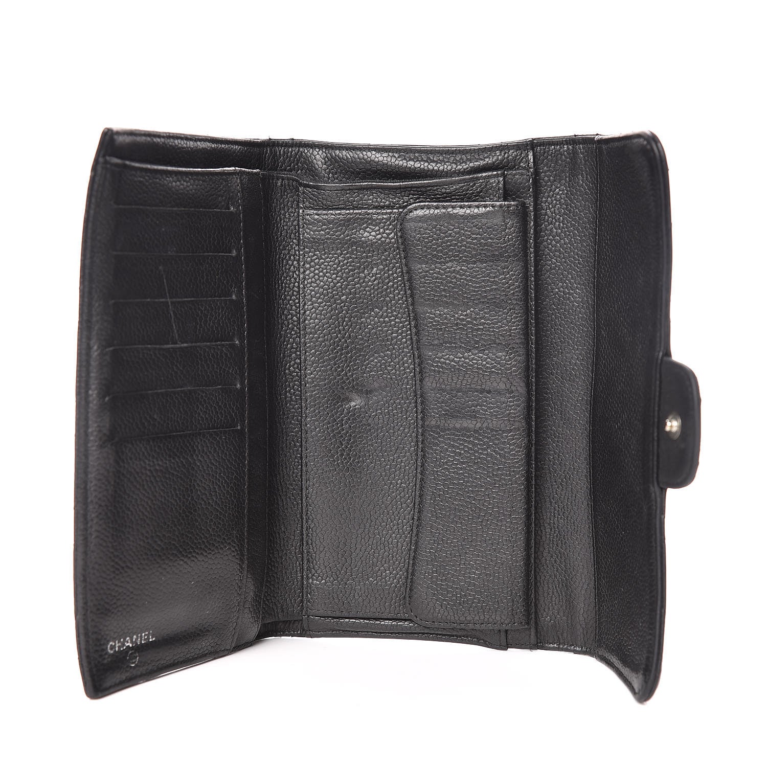 Chanel Caviar Quilted Large Gusset Flap Wallet Black 5 of 11