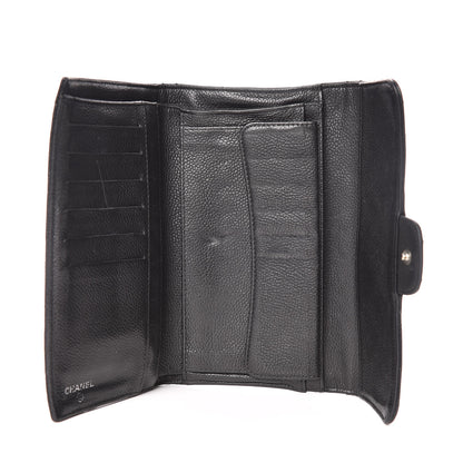 Chanel Caviar Quilted Large Gusset Flap Wallet Black 5 of 11
