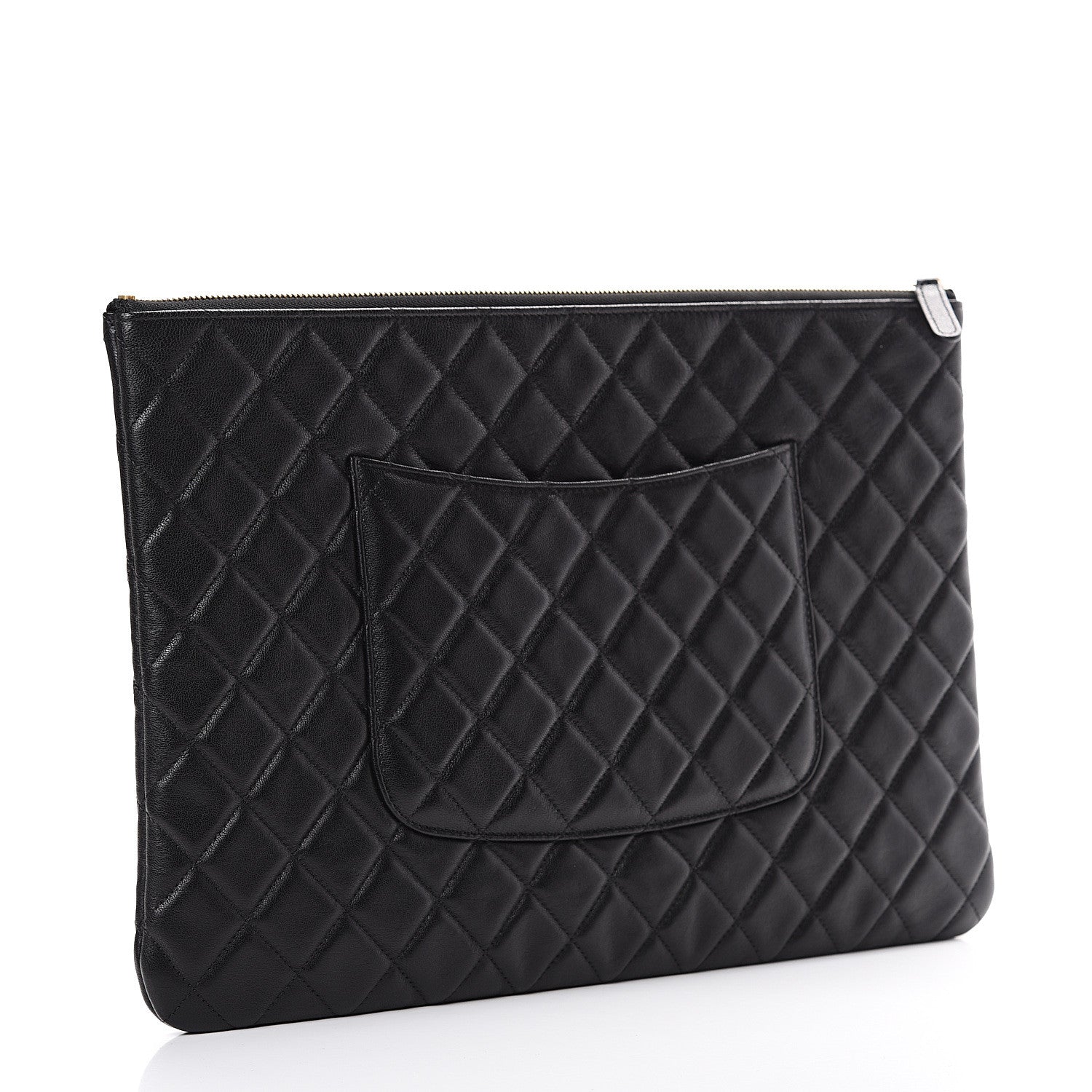 Chanel Lambskin Quilted Large Cosmetic Case Black 2 of 7