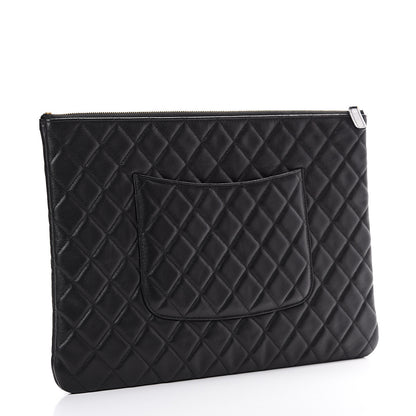 Chanel Lambskin Quilted Large Cosmetic Case Black 2 of 7