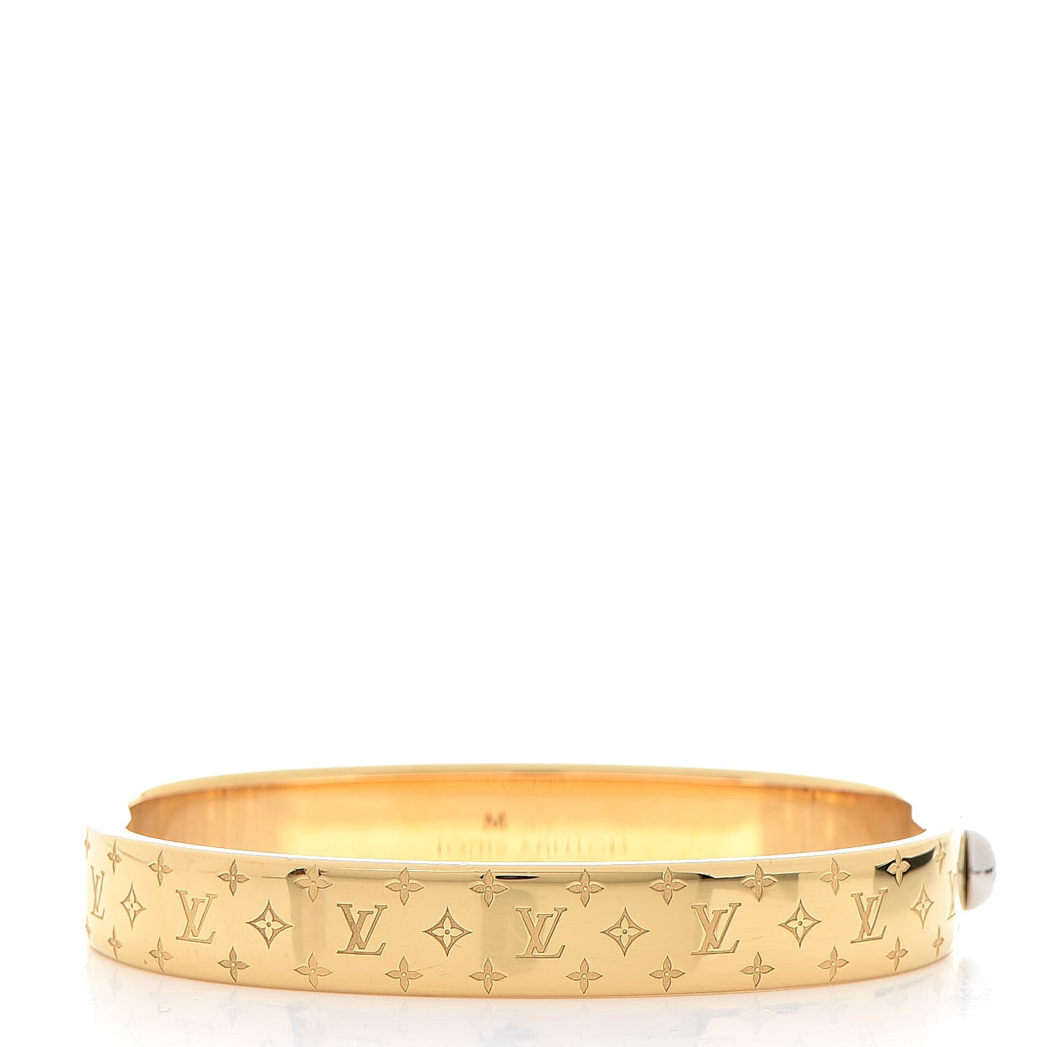 Louis Vuitton Brass Monogram Nanogram Cuff M Gold 3 of 7