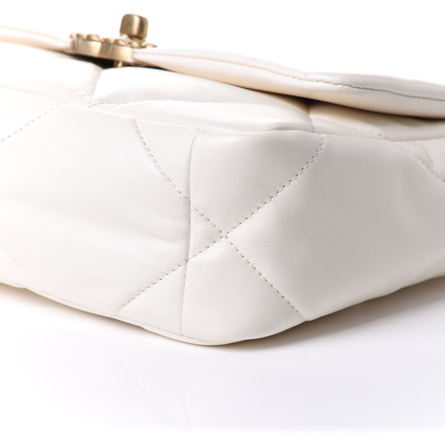 Chanel Lambskin Quilted Medium Chanel 19 Flap White 10 of 10
