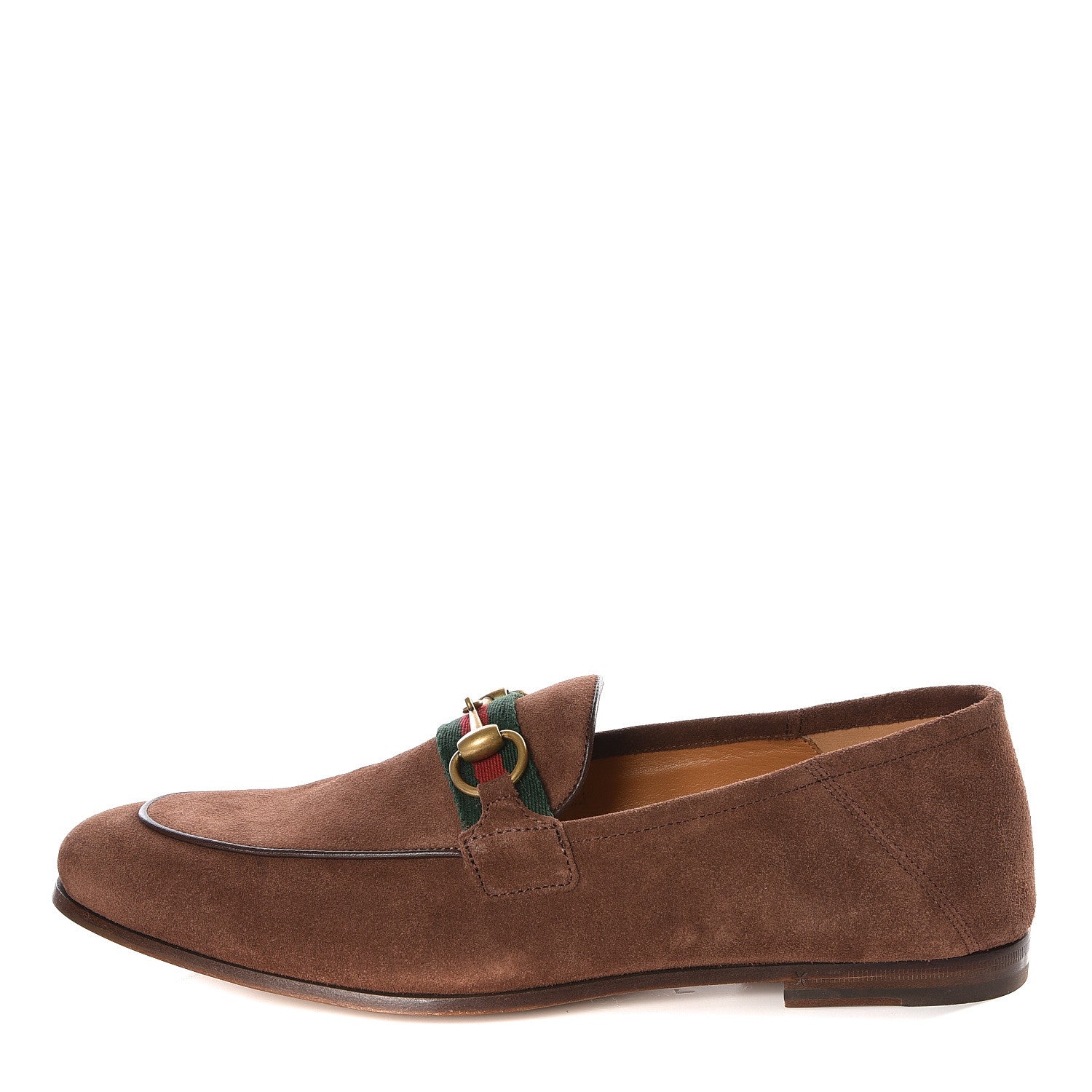 Gucci Suede Web Mens Horsebit Loafers 7 Brown 1 of 12