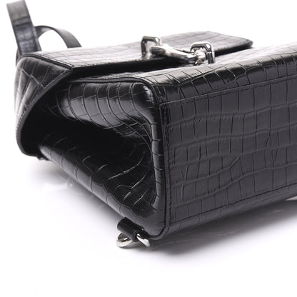 Alexander Wang Crocodile Embossed Calfskin Mini Hook Backpack Black 7 of 9