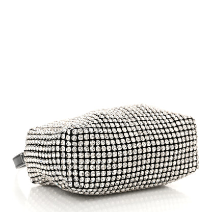 Alexander Wang Mesh Crystal Rhinestone Mini Heiress Pouch Black Silver 4 of 10