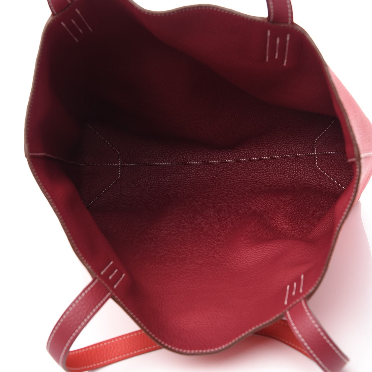 Taurillon Clemence Double Sens 45 Reversible Tote Rubis Bougainvillea