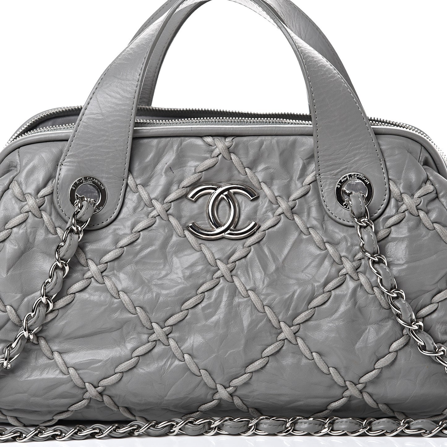 Calfskin Ultra Stitch Bowler Grey