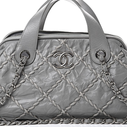 Chanel Calfskin Ultra Stitch Bowler Grey 8 of 10