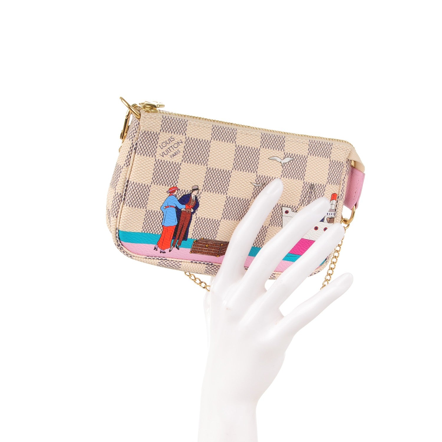Louis Vuitton Damier Azur 2016 Christmas Animation Mini Pochette Accessories 2 of 7