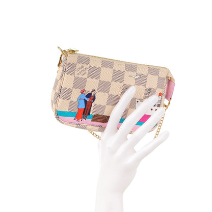 Louis Vuitton Damier Azur 2016 Christmas Animation Mini Pochette Accessories 2 of 7