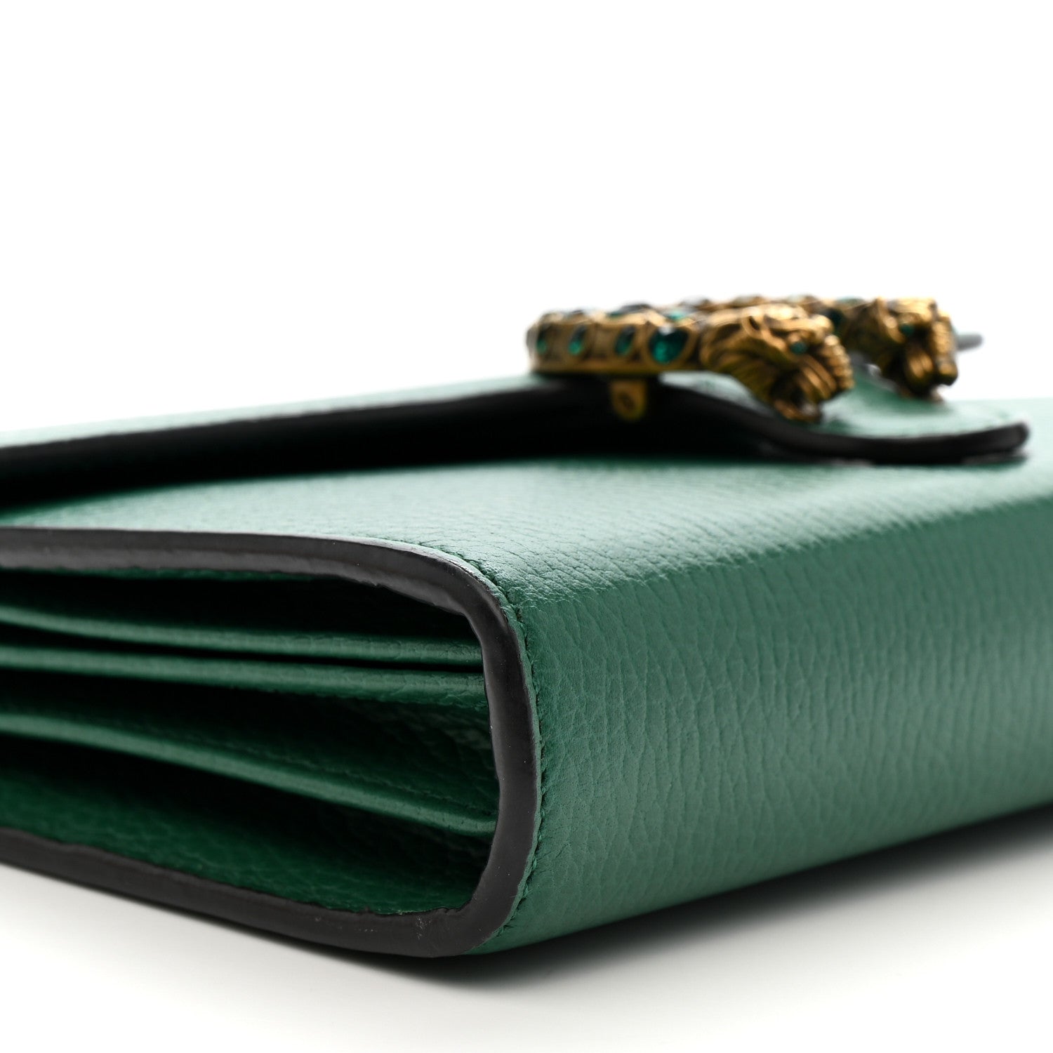 Gucci Calfskin Mini Dionysus Chain Wallet Emerald 10 of 11