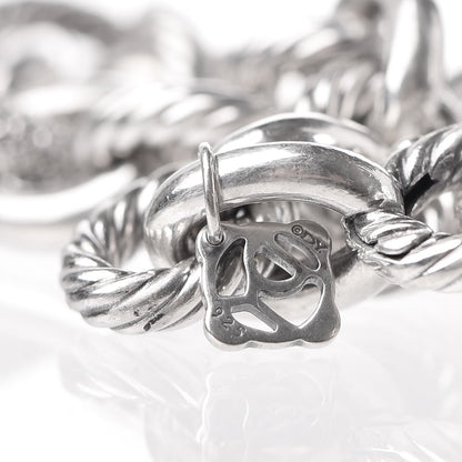 David Yurman Sterling Silver Diamond 15mm Large Oval Link Bracelet 4 of 5