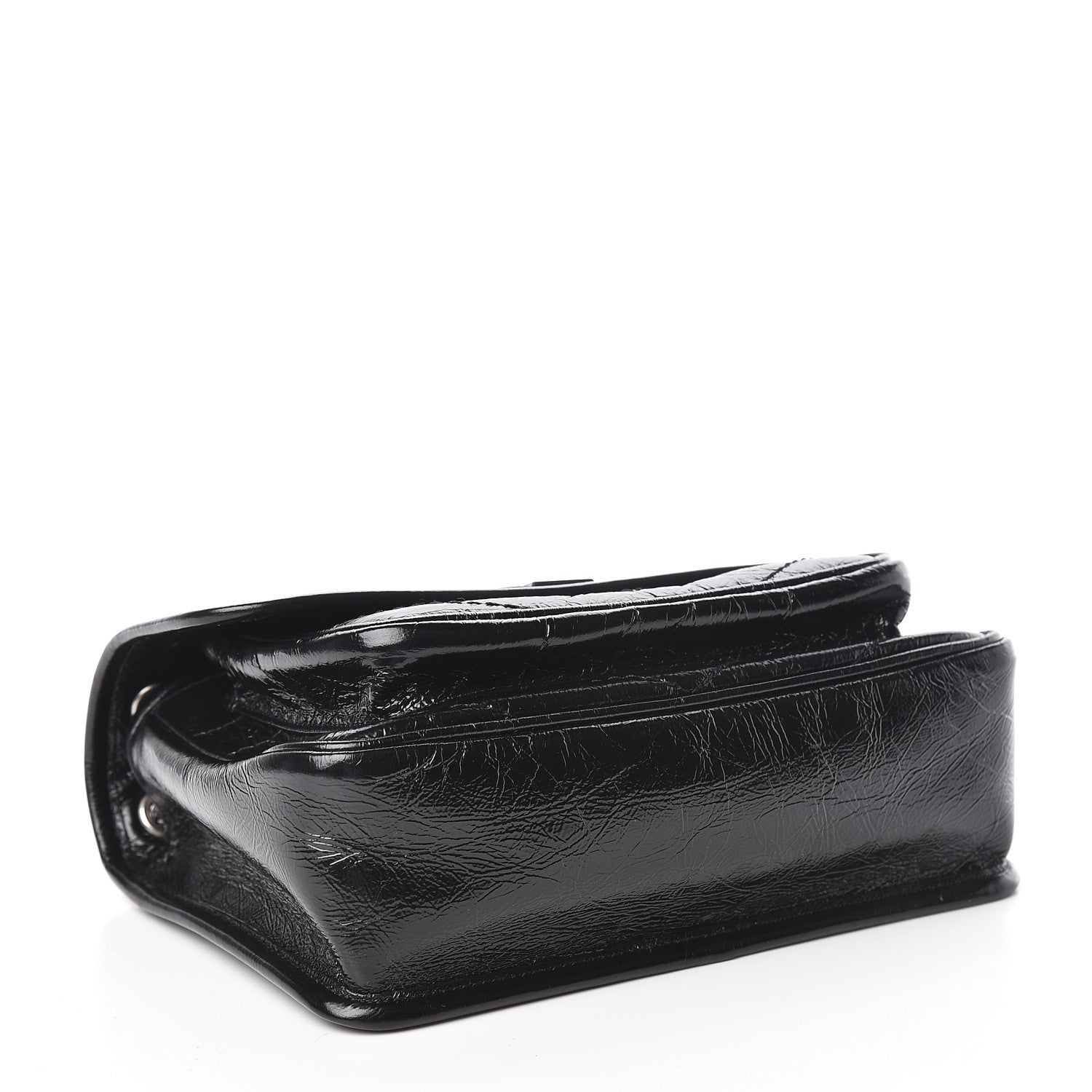 Saint Laurent Crinkled Calfskin Matelasse Monogram Baby Niki Chain Satchel Black 4 of 10